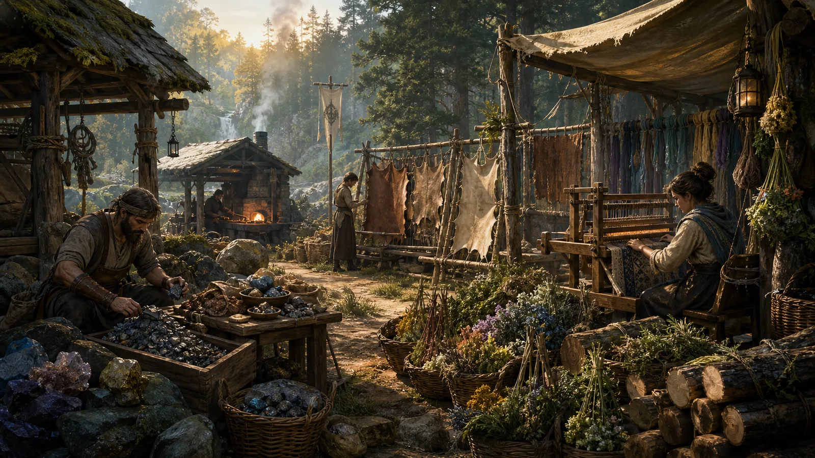Materials and crafting workflow visual