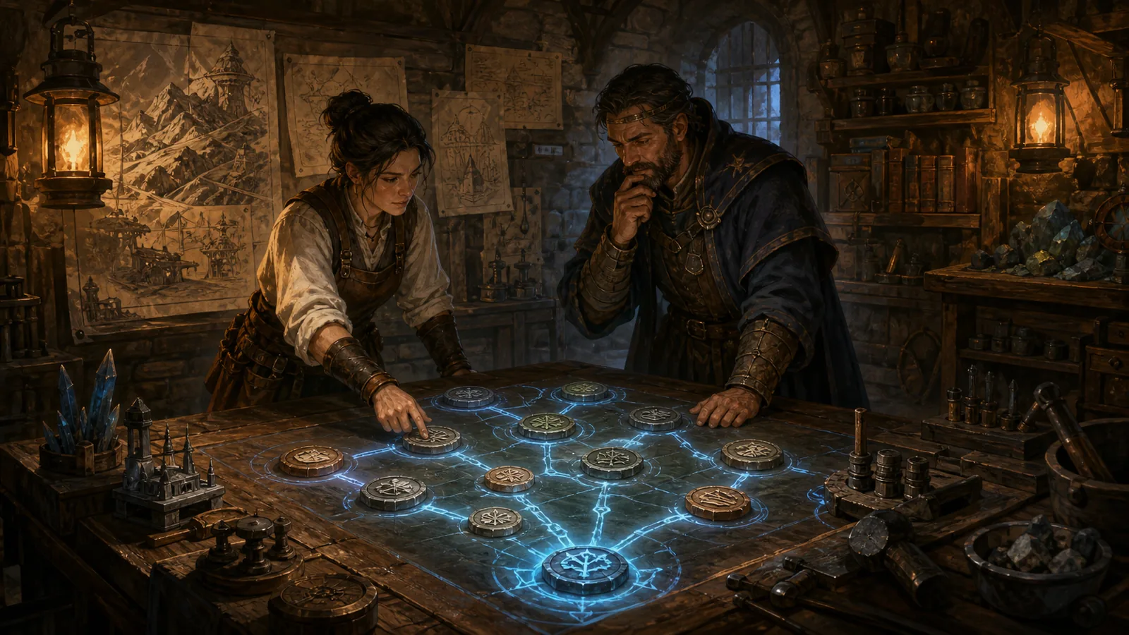 Research room and unlock diagram visual